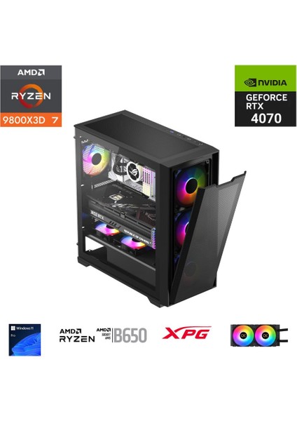 Ryzen 7 9800X3D 64GB Ddr5 1tb M.2 Rtx 4070 B650 750W 240M