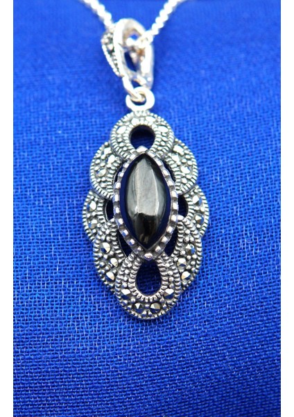 925 Ayar Kadın Oltu Taşı Kadın Kolye SK00094