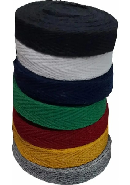 Ekstrafor Şerit 1 cm – 7 Renk Balıksırtı Pamuklu Dar Dokuma Toplam 21 Metre Set