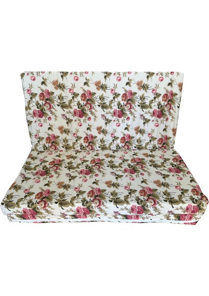 Şark Köşesi Minderi Büyük Ölçü Katlanır Sünger Yatak 120X195X8 Cm-Ingiliz Gülü-Çift Kişilik Yatak