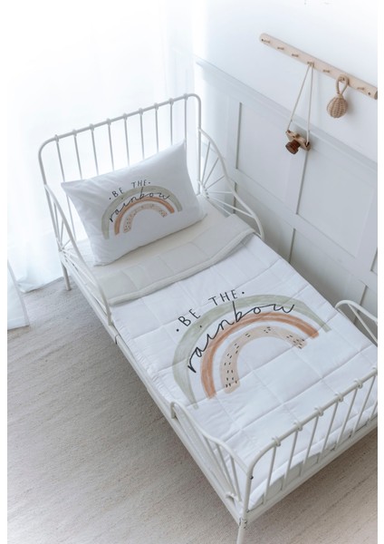 Organik Baskılı Bebek Boy (100X150) Yorgan Seti - Royal Series - Be The Rainbow