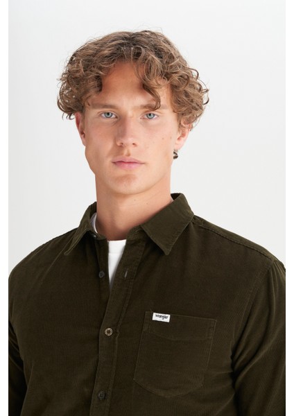 %100 Pamuk Regular Fit Normal Kesim Klasik Yaka Cepli Kadife Gömlek fırsatları