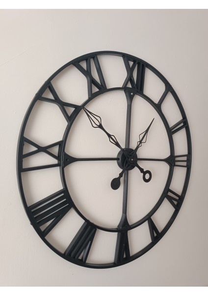Büyük Boy Roman Rakamlı Metal Duvar Saati 90X90 cm