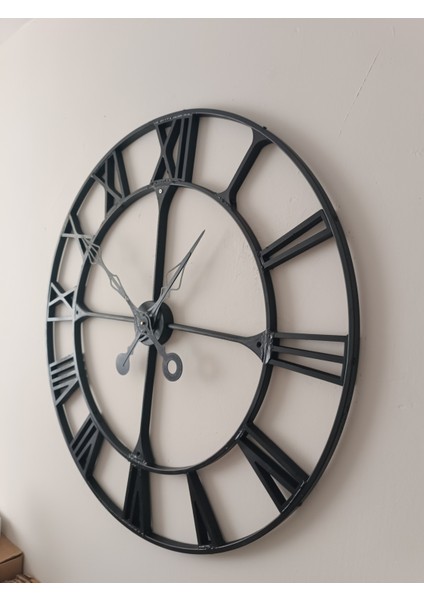 Büyük Boy Roman Rakamlı Metal Duvar Saati 90X90 cm indirimleri