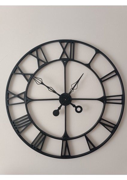Büyük Boy Roman Rakamlı Metal Duvar Saati 90X90 cm