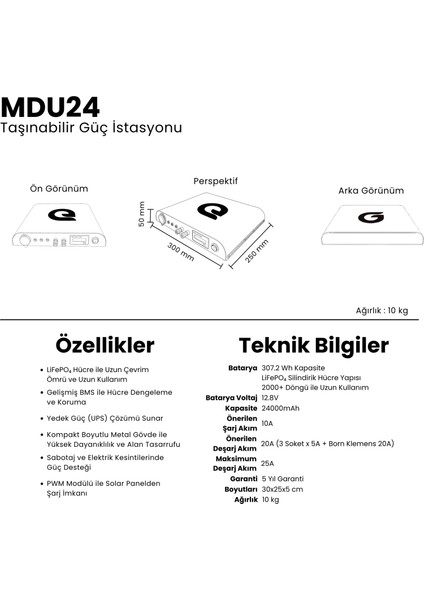 MDU24 - Mini Dc Ups Serisi - Taşınabilir 12V Güç Istasyonu - Ay Taşı fırsatları