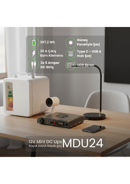 MDU24 - Mini Dc Ups Serisi - Taşınabilir 12V Güç Istasyonu - Ay Taşı indirimleri