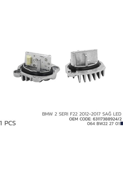 Bmw 2 F22 2012-2017 Sağ LED Far Modl 63117388924/2