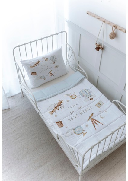 Organik Baskılı Bebek Boy (100X150) Yorgan Seti - Royal Series - Adventure Baby