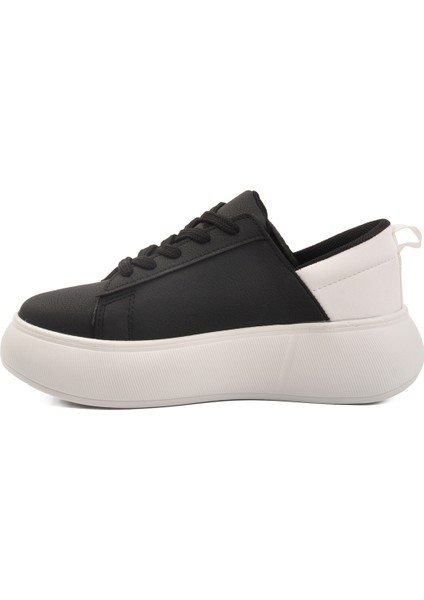 Siyah Beyaz Kalın Taban Bağcıklı Unisex Spor Ayakkabı Oz-03 Z fırsatları