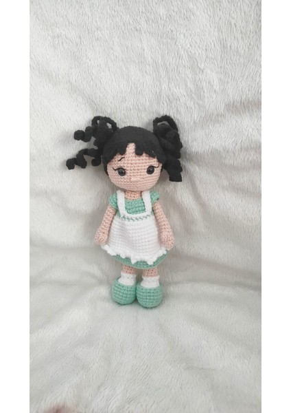 Amigurumi Miniş Bebek Kız Çocuk Bebek Oyuncak Örgü/organik Oyuncak Mint