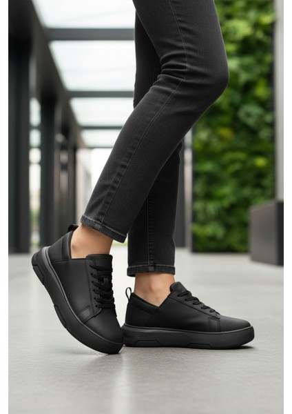 Siyah Kalın Taban Bağcıklı Unisex Spor Ayakkabı Oz-03 Z modelleri