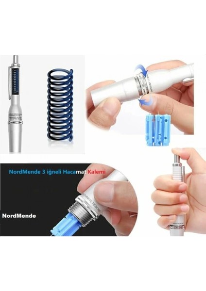 Hacamat Kalemi 3 Iğneli 100 Adet Iğne Hediye modelleri