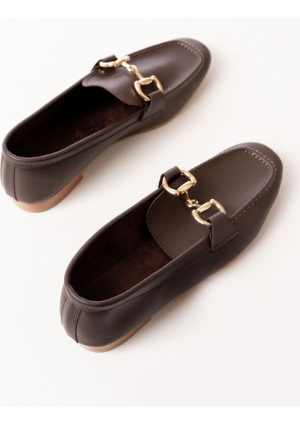 303 Kahverengi Toka Aksesuarlı Günlük Kadın Babet fırsatları