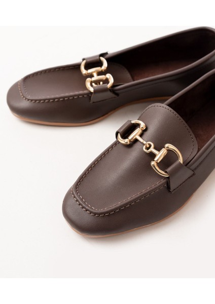 303 Kahverengi Toka Aksesuarlı Günlük Kadın Babet indirimleri