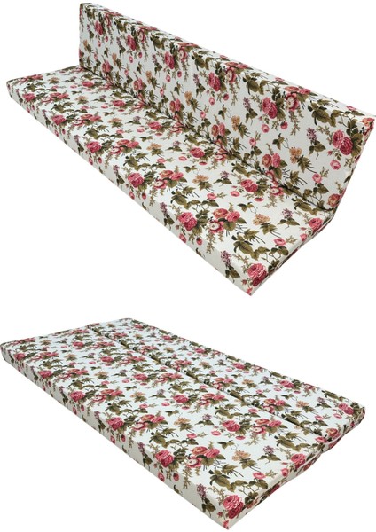 Şark Köşesi Vip Sünger Yatak Büyük Ölçü 100X190X10CM-İNGİLİZ Gülü