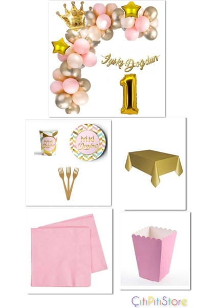 Pembe-Gold 1 Yaş Doğum Günü Set fiyatları