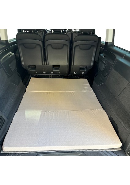 Araç Yatağı Sünger Katlanabilir Oto Yatağı Üniversal 120X180X6 Cm-Tesla ve Birçok Modele Uygun-Krem