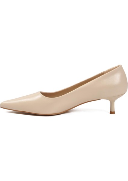 458343 Z Bej Cilt Kadın Topuklu Ayakkabı fırsatları