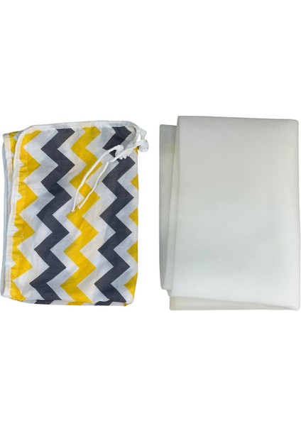 Ütü Masası Kılıfı Vip 48X130 Cm-Süngerli Ütü Bezi Ütü Masası Bezi-Sarı Gri Zikzak fiyatları
