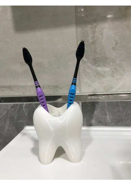 Diş Şeklinde 4 Bölmeli Diş Fırçalığı Diş Şeklinde Kalemlik