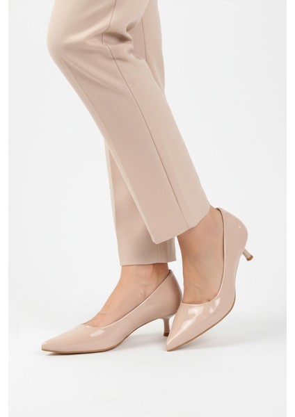 458343 Z Bej Rugan Kadın Topuklu Ayakkabı modelleri