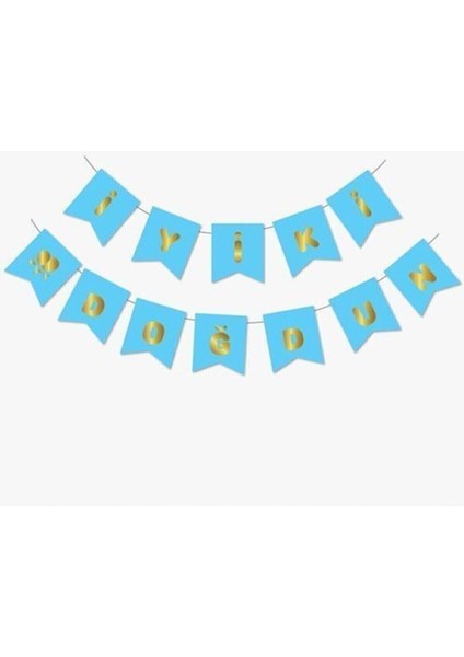 Mavi Gold Iyi Ki Doğdun Yaldızlı Banner