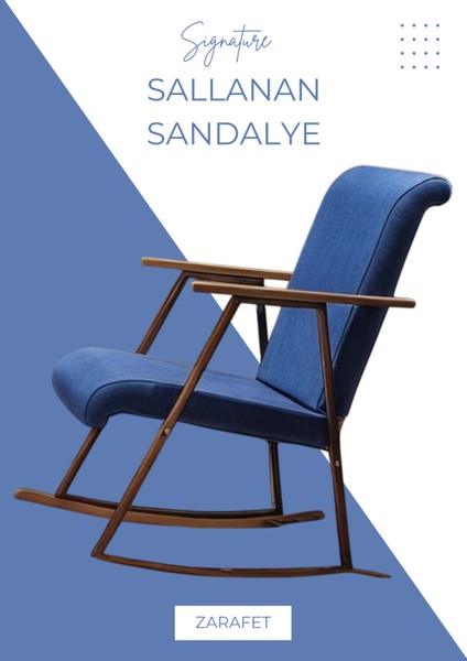 El Işçiliği Ahşap Detaylı Sallanan Koltuk | Ergonomik Tv ve Dinlenme Koltuğu