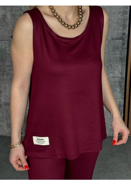 Kadın Askılı Yuvarlak Yaka Viskon Iki Iplik Bluz ve Eşofman Altı Ikili Takım fiyatları