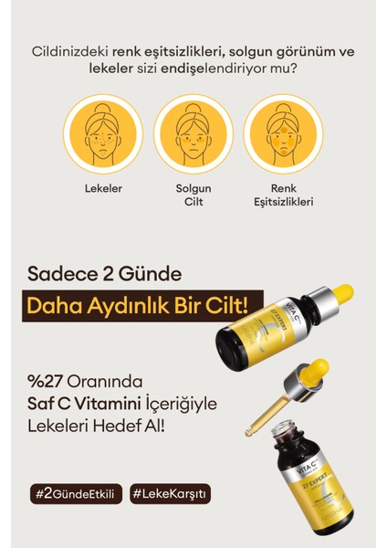%27 Oranında Saf C Vitamini Içerikli, Leke Karşıtı, Aydınlatıcı Ampul Vita C Plus 27 Expert Ampoule fiyatları