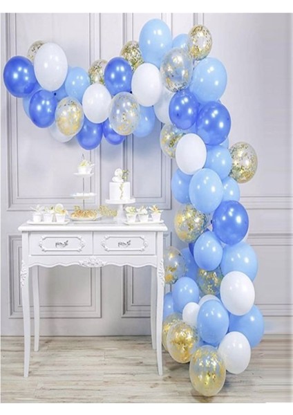 Mavi Gold Konfetili Balon Zincir Seti fiyatları