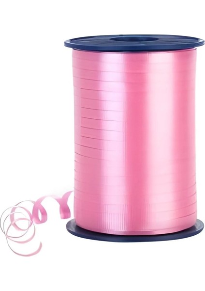 Pastel Açık Pembe Rafya Şerit 8 mm x 200 M