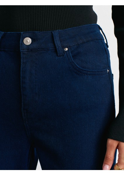 72042 Likralı Darpaça Denim Pantolon-Koyu Laci. fırsatları