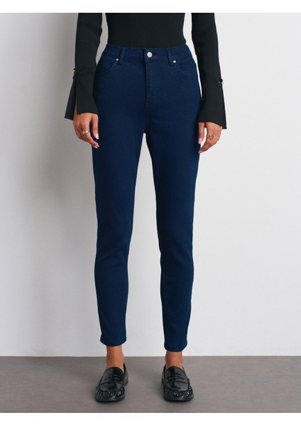 72042 Likralı Darpaça Denim Pantolon-Koyu Laci. indirimleri