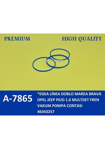 Fren Vakum Pompa Contası Egea-Lınea-Doblo-Marea-Brava-Opel-Jeep-Pejo 1.6 Multijet