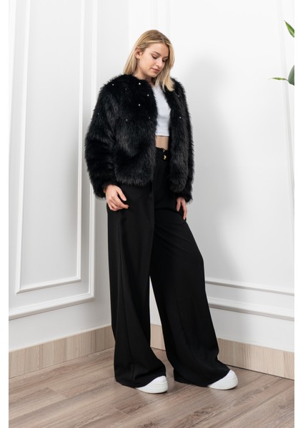 Inci Detaylı Peluş Kürk Mont Ceket 2602 fiyatları