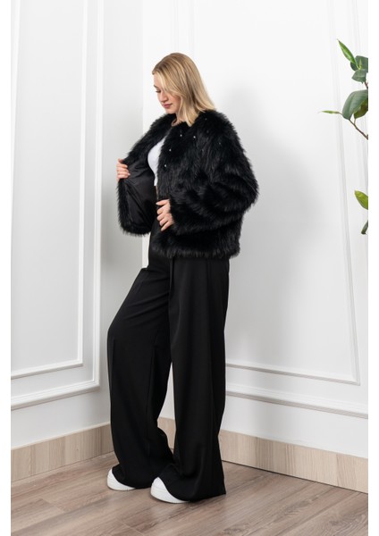 Inci Detaylı Peluş Kürk Mont Ceket 2602 modelleri