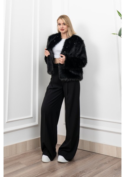 Inci Detaylı Peluş Kürk Mont Ceket 2602 fırsatları