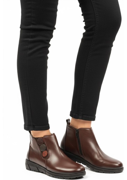 Z406 Z Kahve Hakiki Deri Kadın Bot modelleri