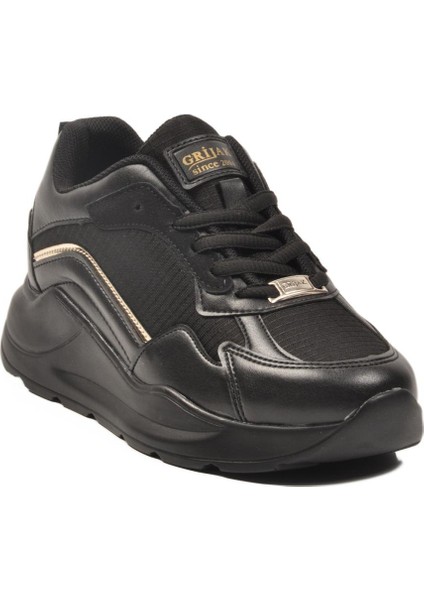 051 G Siyah-Altın Unisex Snekaer Grijak