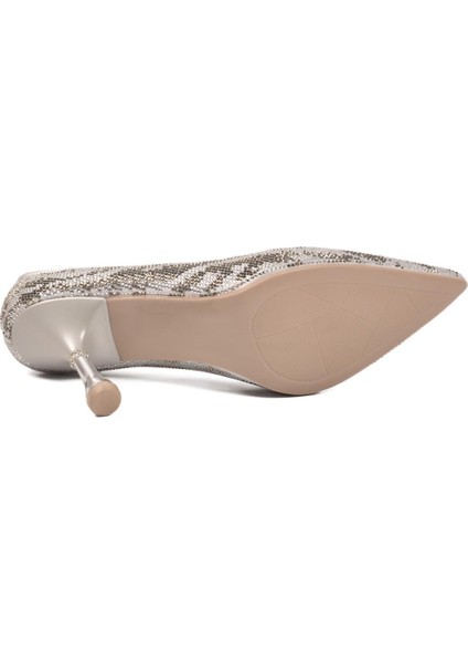 248245 Z Gümüş Taşlı Kadın Topuklu Ayakkabı indirimleri