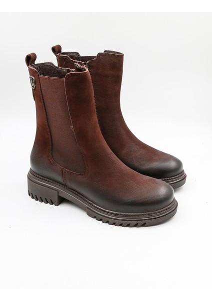 Kadın Hakiki Deri Yanı Lastikli Kalın Taban Günlük Bot 1950864K fiyatları