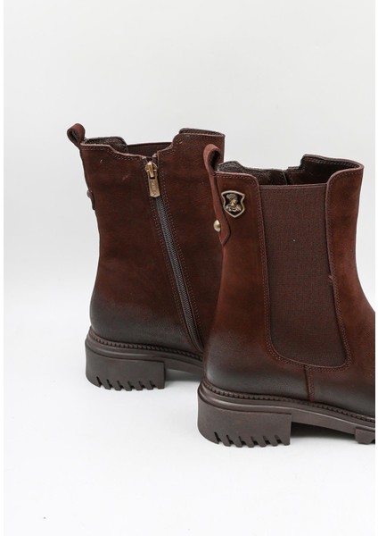 Kadın Hakiki Deri Yanı Lastikli Kalın Taban Günlük Bot 1950864K modelleri