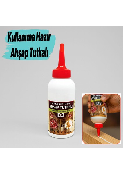 Ahşap Tutkalı Hazır 150 Gram Şeffaf D3 Mobilya Mdf Sunta Kumaş Kağıt Dıy Uygulamalarında Yapıştırıcı