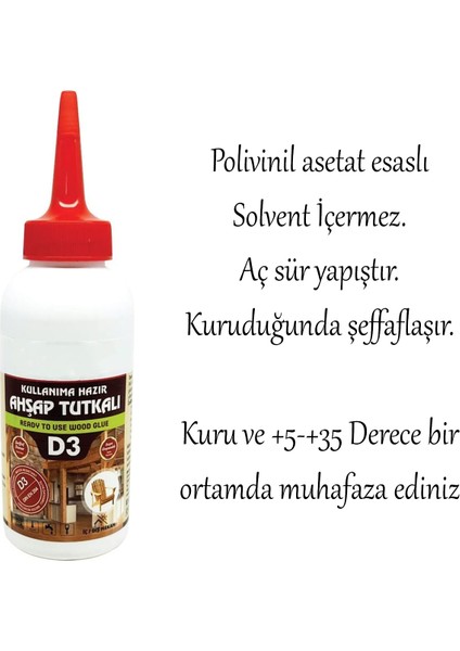 Ahşap Tutkalı Hazır 150 Gram Şeffaf D3 Mobilya Mdf Sunta Kumaş Kağıt Dıy Uygulamalarında Yapıştırıcı fırsatları