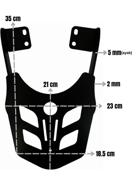 Bajaj Pulsar Ns 200/125/150/160 Uyumlu Arka Çanta Demiri Siyah modelleri