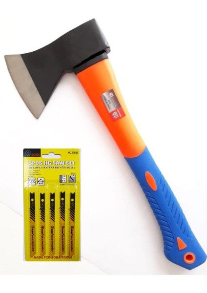 Makroyapı Fiber Saplı Balta Nacak Çekiç Balta 600 gr ve Soma Dekupaj Ucu 1 Pkt