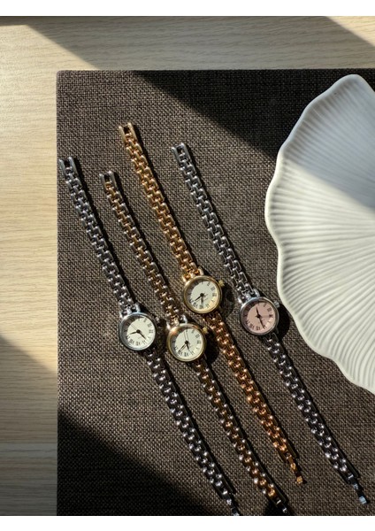 Retro Minimal Metal Kordon Vintage Kadın Kol Saati Çift Renk fiyatları