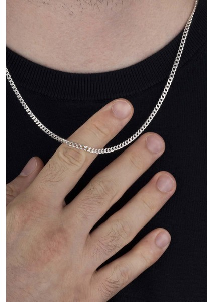 925 Ayar Gümüş Erkek Gurmet Zincir 3 mm