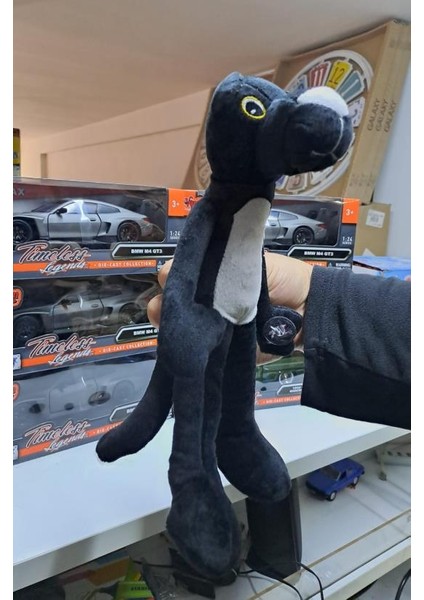 30 cm Asılabilir Elleri Vantuzlu Oyuncak Peluş Siyah Panter